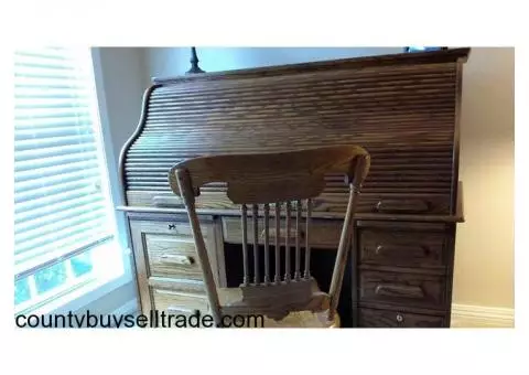roll top desk and chair